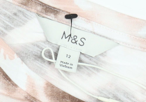 Marks and Spencer Womens Multicoloured Size 12 Basic Cotton T-Shirt