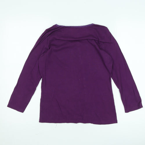 Planet Women's Purple 3/4 Sleeve Button Pleated Tunic Blouse Size 12