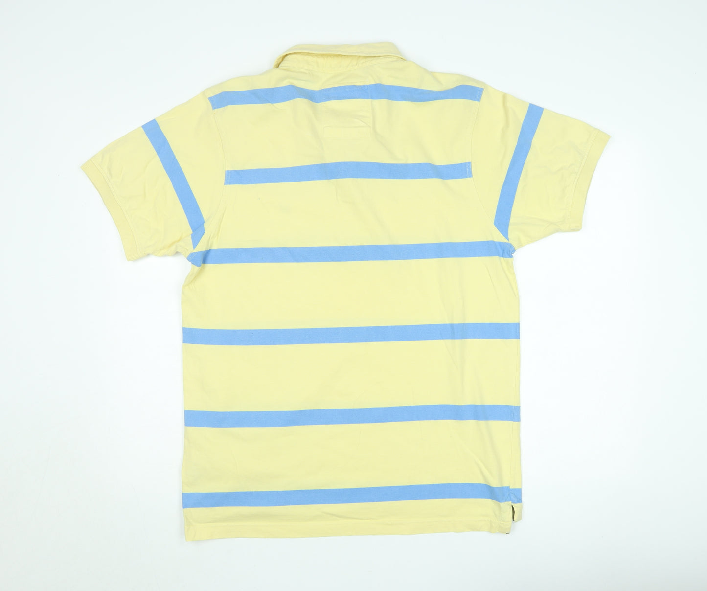 Crew Clothing Co Men's Yellow Blue Striped Polo Shirt XL Tailored Fit