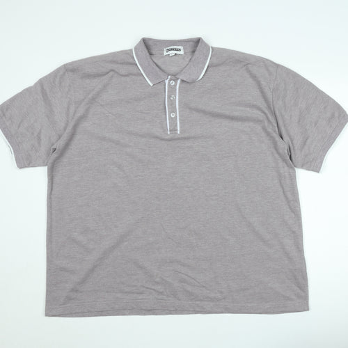 Jacamo Men's Grey Short Sleeve Polo Shirt XL Regular Fit