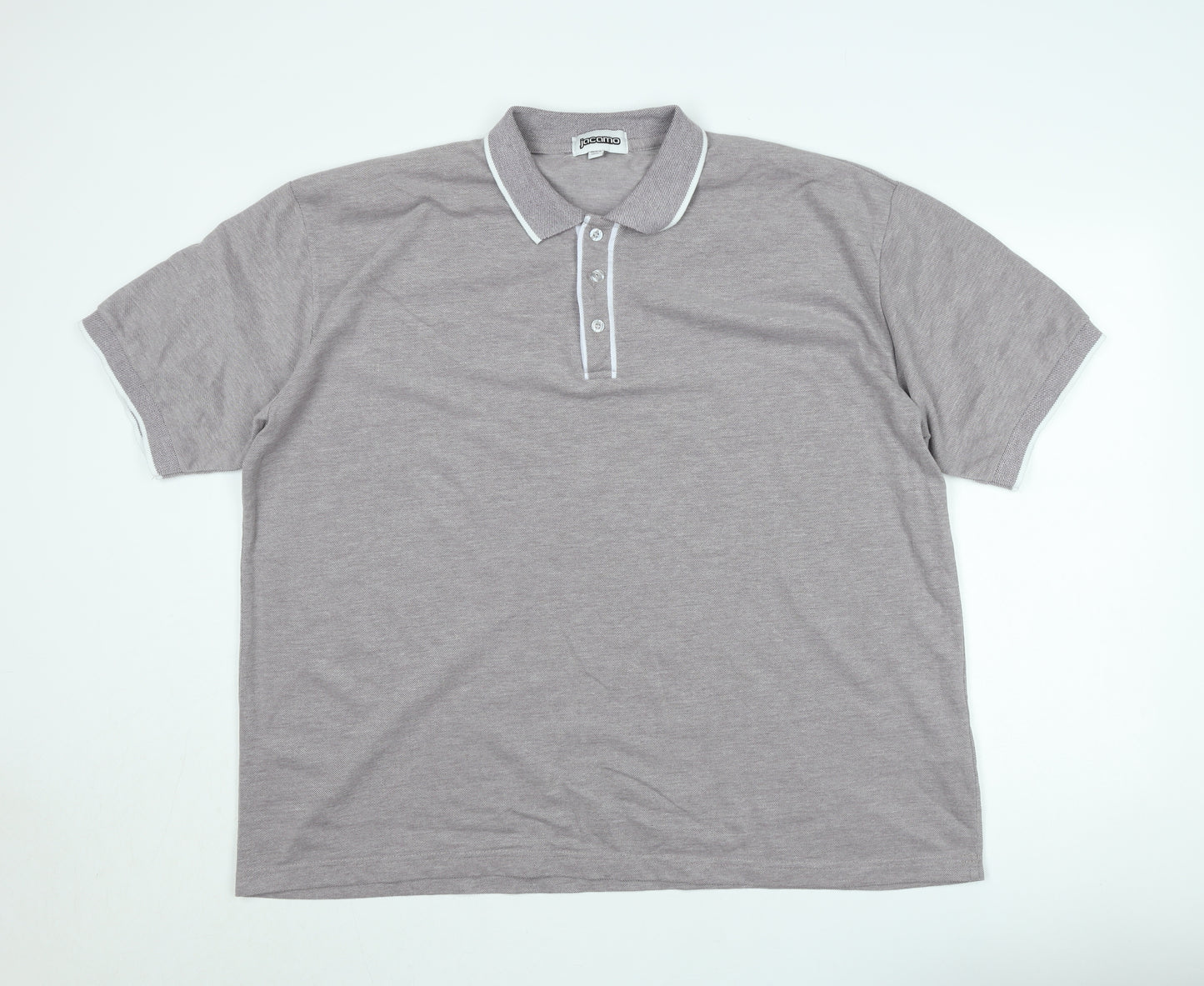 Jacamo Men's Grey Short Sleeve Polo Shirt XL Regular Fit