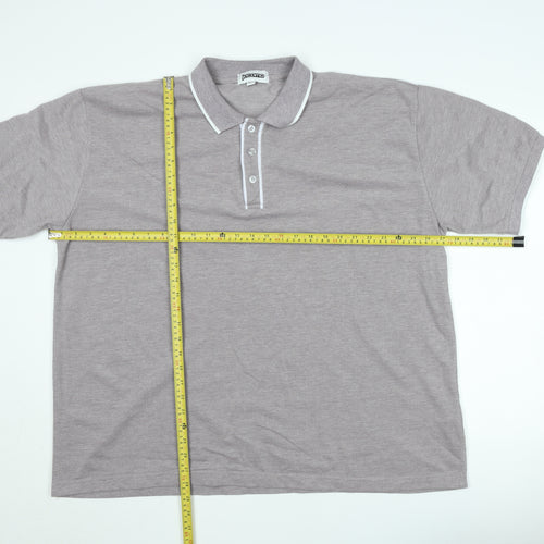 Jacamo Men's Grey Short Sleeve Polo Shirt XL Regular Fit