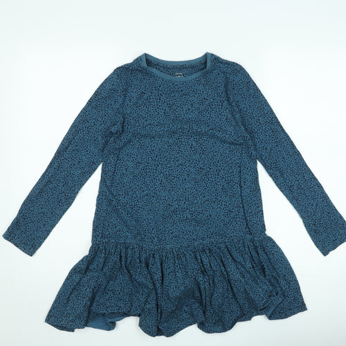 John Lewis & Partners Women Blue Animal Print Tunic Top Size 10