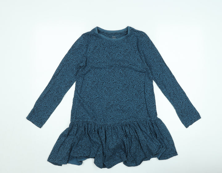 John Lewis & Partners Women Blue Animal Print Tunic Top Size 10