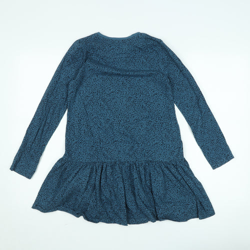 John Lewis & Partners Women Blue Animal Print Tunic Top Size 10