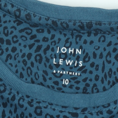 John Lewis & Partners Women Blue Animal Print Tunic Top Size 10