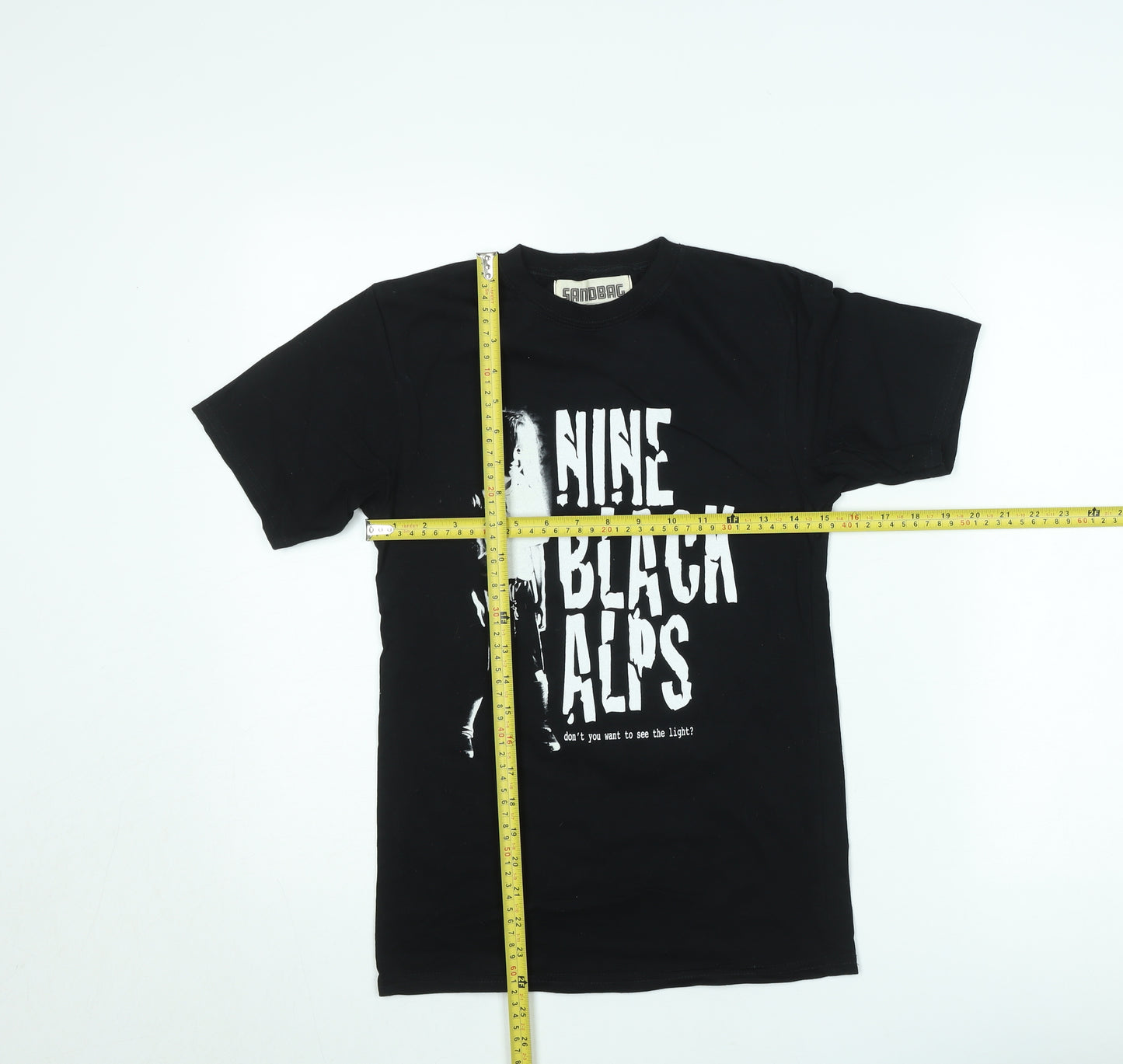 Sandbag Men’s Black Nine Black Alps Band Graphic T-Shirt XS Vintage