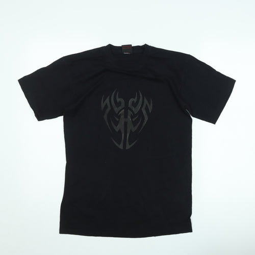 Omen Men's Black Tribal Graphic Short Sleeve T-Shirt Size M
