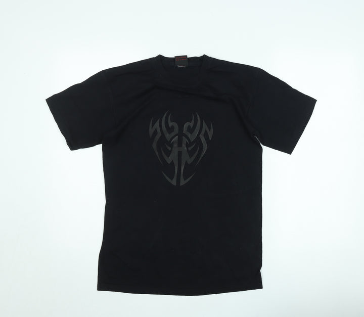 Omen Men's Black Tribal Graphic Short Sleeve T-Shirt Size M