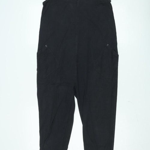 White Stuff Women's Black Linen Jumpsuit UK 6 Relaxed Fit Sleeveless