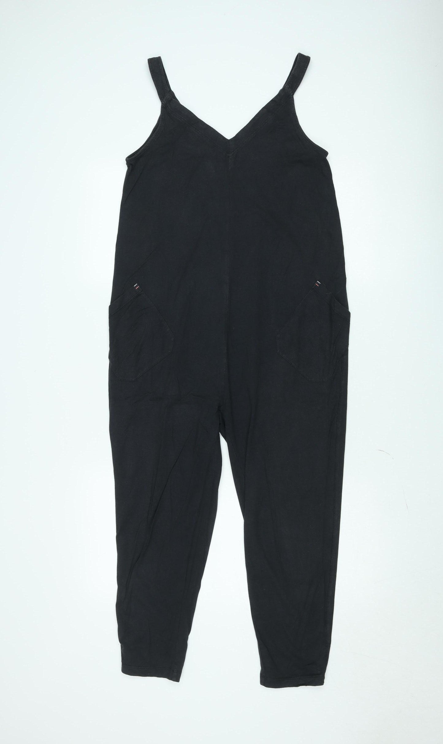 White Stuff Women's Black Linen Jumpsuit UK 6 Relaxed Fit Sleeveless