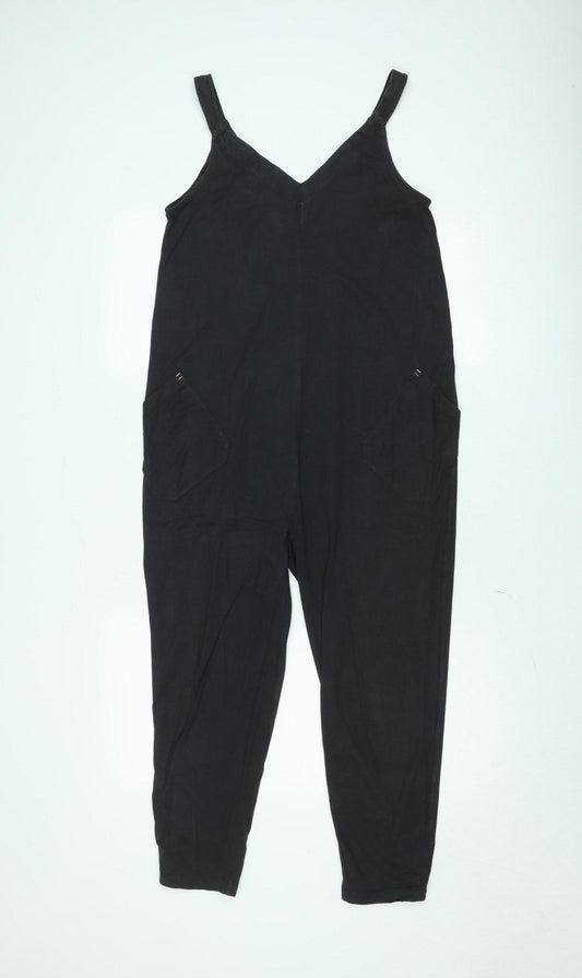 White Stuff Women's Black Linen Jumpsuit UK 6 Relaxed Fit Sleeveless