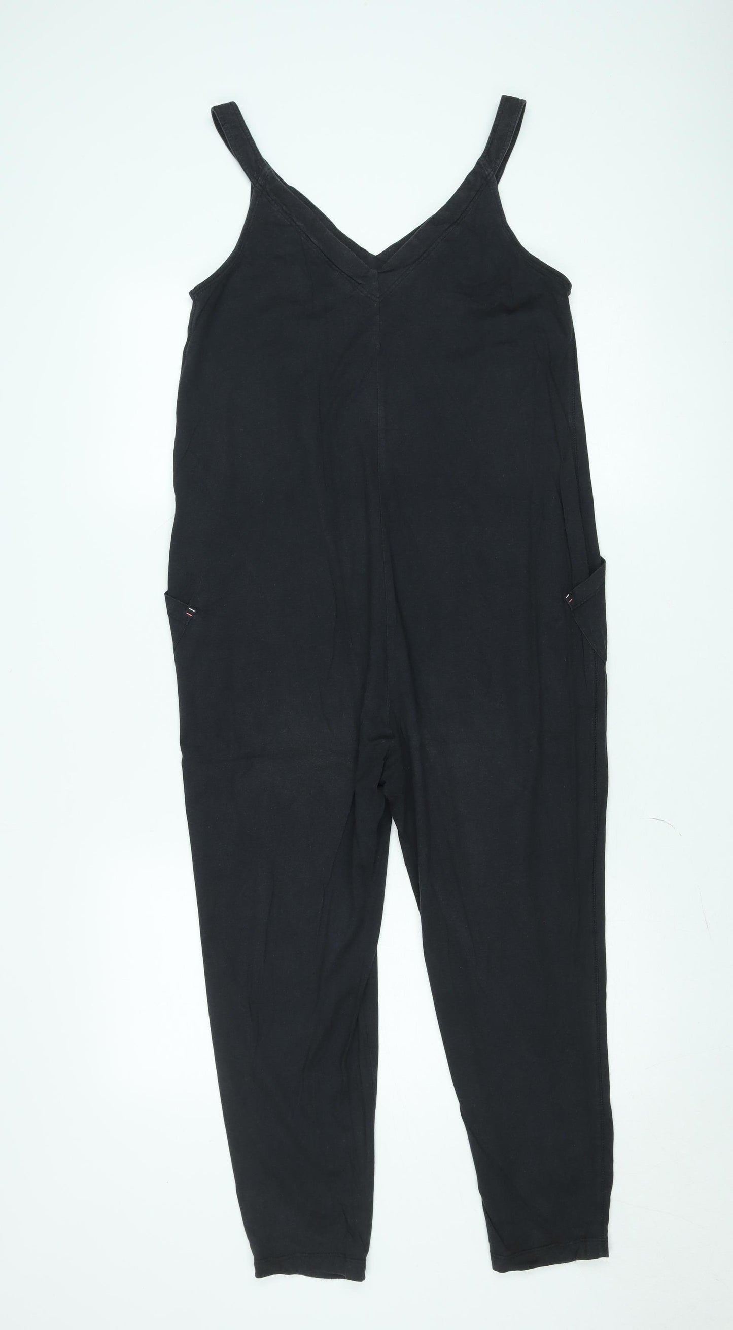 White Stuff Women's Black Linen Jumpsuit UK 6 Relaxed Fit Sleeveless