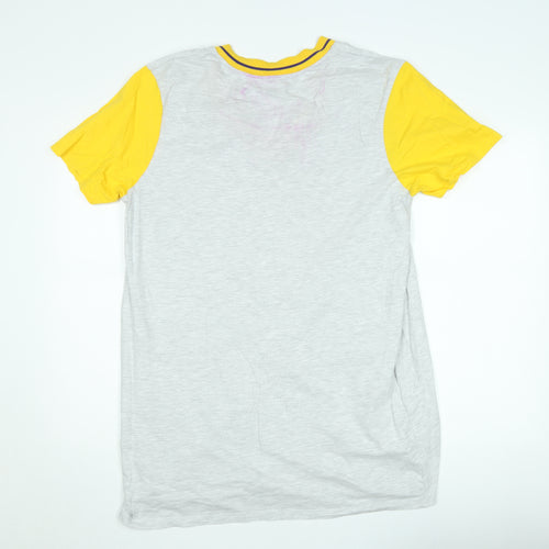 NBA Los Angeles Lakers Grey & Yellow V-Neck Men's T-Shirt Small