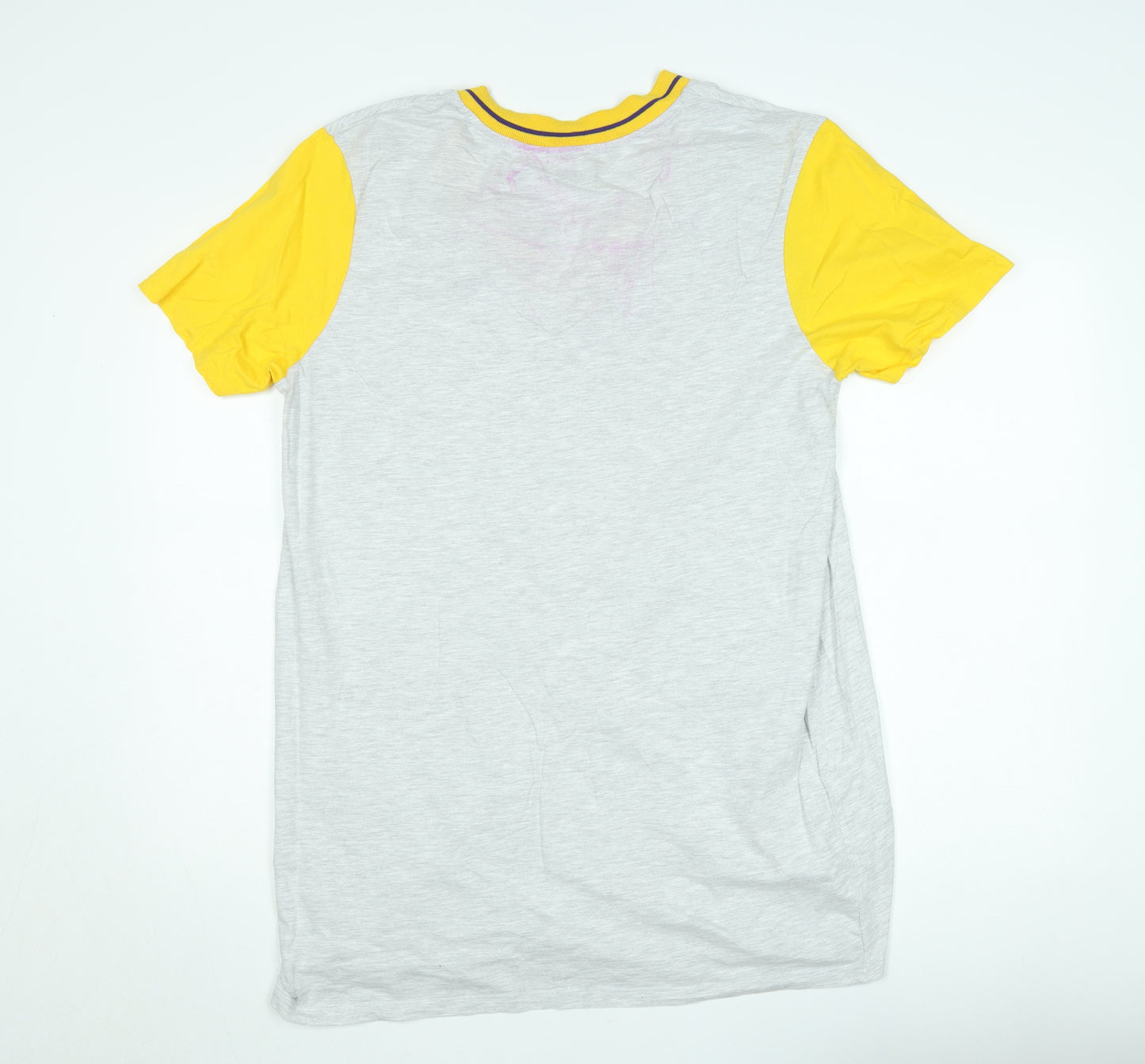 NBA Los Angeles Lakers Grey & Yellow V-Neck Men's T-Shirt Small