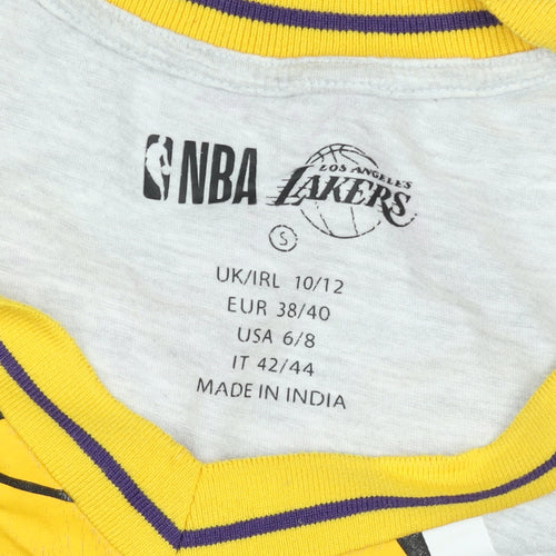 NBA Los Angeles Lakers Grey & Yellow V-Neck Men's T-Shirt Small