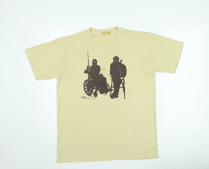 Smock Men's Beige XL Graphic Military Print Cotton T-Shirt