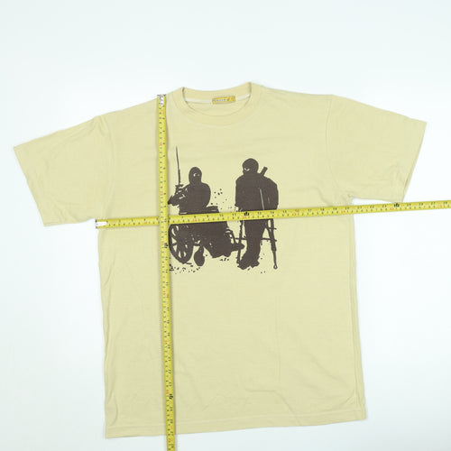 Smock Men's Beige XL Graphic Military Print Cotton T-Shirt