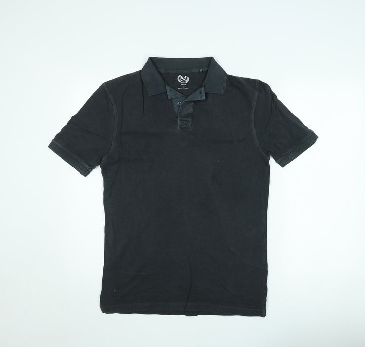 Marks and Spencer Men's Black Short Sleeve Cotton Polo Shirt Size S