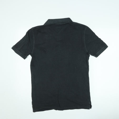 Marks and Spencer Men's Black Short Sleeve Cotton Polo Shirt Size S