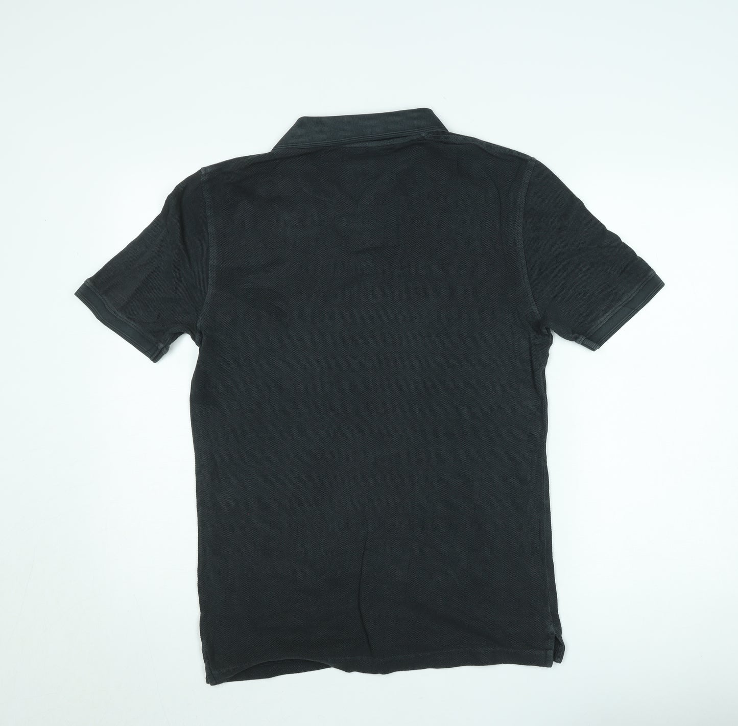 Marks and Spencer Men's Black Short Sleeve Cotton Polo Shirt Size S