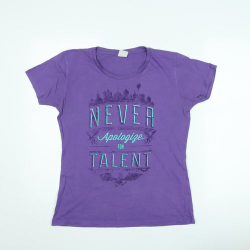 Wicked Women Purple Crew Neck T-Shirt Classic Fit Size S Short Sleeve