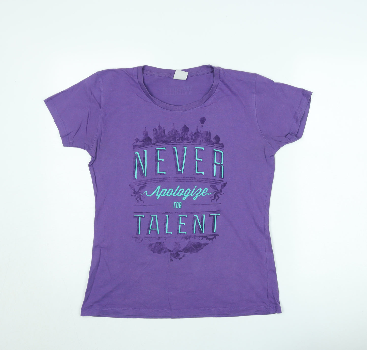 Wicked Women Purple Crew Neck T-Shirt Classic Fit Size S Short Sleeve