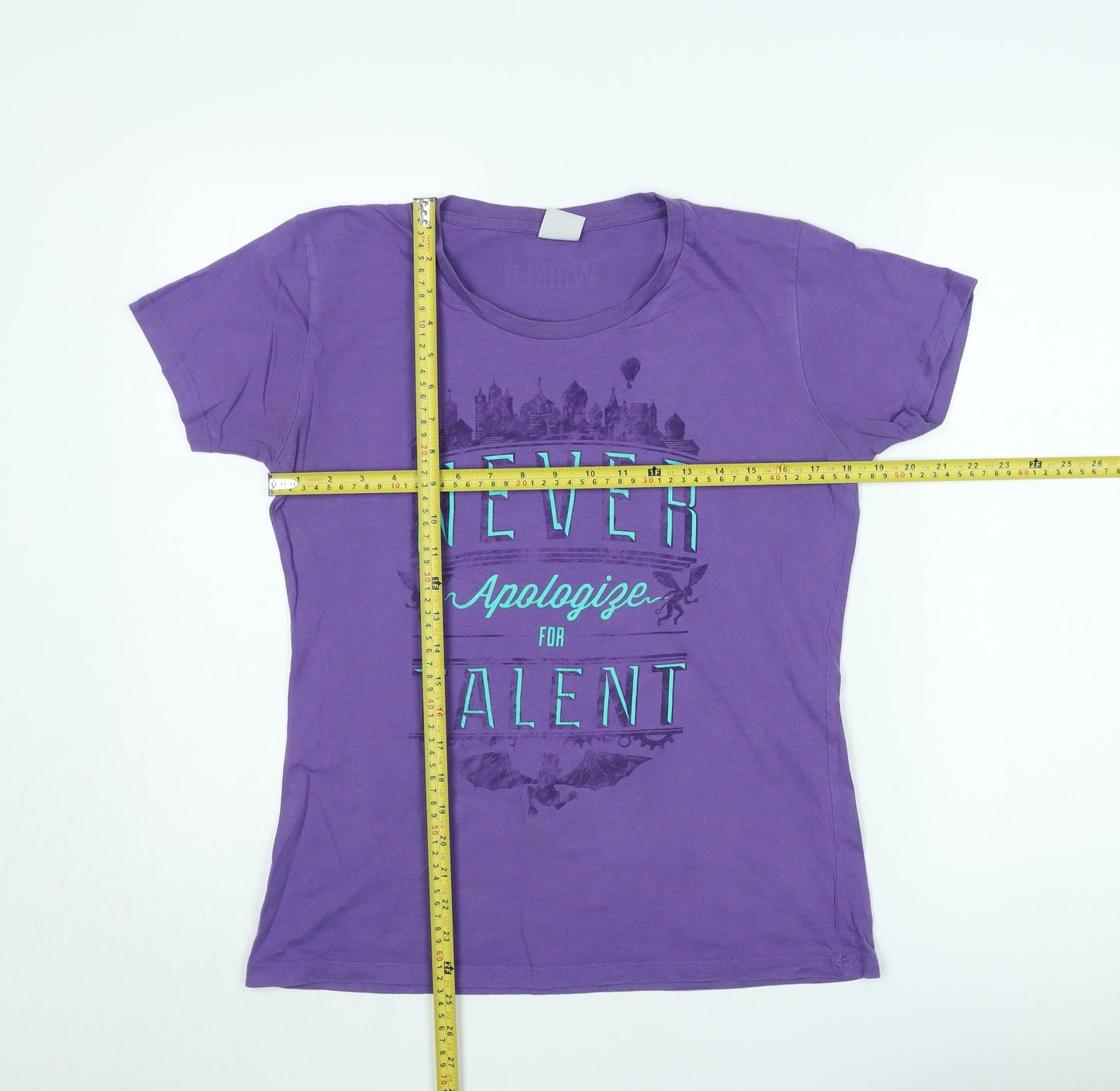 Wicked Women Purple Crew Neck T-Shirt Classic Fit Size S Short Sleeve