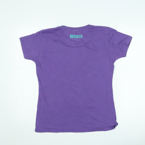 Wicked Women Purple Crew Neck T-Shirt Classic Fit Size S Short Sleeve