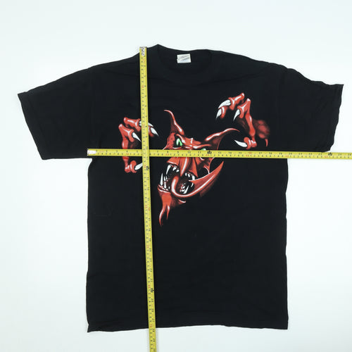 Gildan Men's Black Dragon Graphic Heavy Cotton T-Shirt Medium