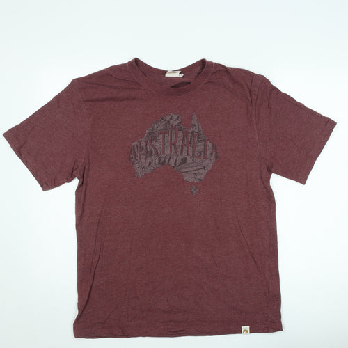 Pacific Creations Men's Red Classic Fit Australia Graphic T-Shirt Size M