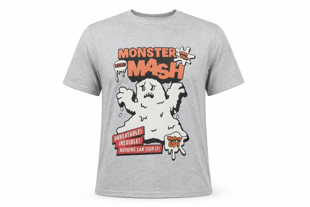 Earth Positive Men's Grey Monster Mash Graphic T-Shirt L