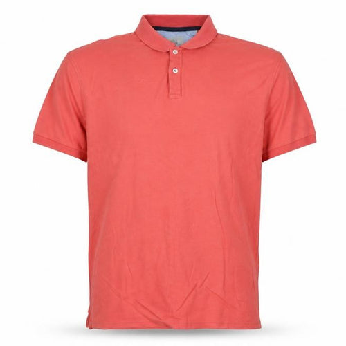 Marks and Spencer Men's Red Cotton Regular Fit Polo Shirt L