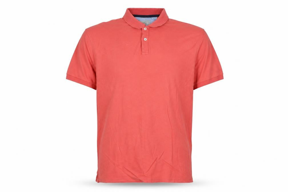 Marks and Spencer Men's Red Cotton Regular Fit Polo Shirt L