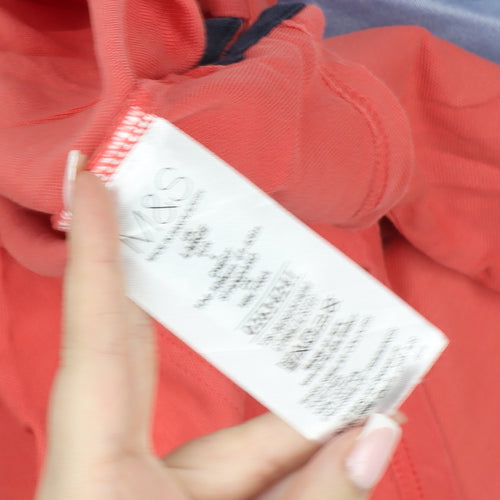 Marks and Spencer Men's Red Cotton Regular Fit Polo Shirt L