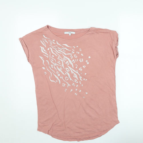 Next Women's Pink Animal Print Cotton T-Shirt Size 8
