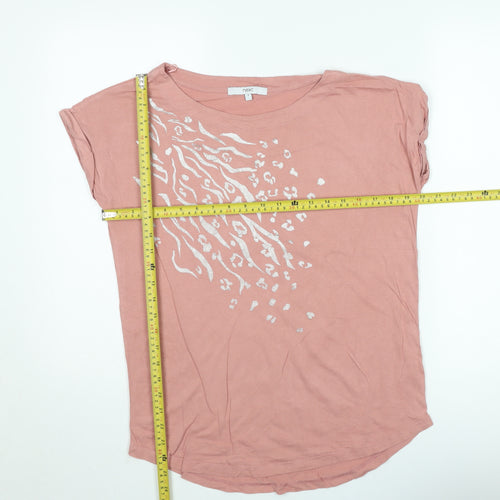 Next Women's Pink Animal Print Cotton T-Shirt Size 8