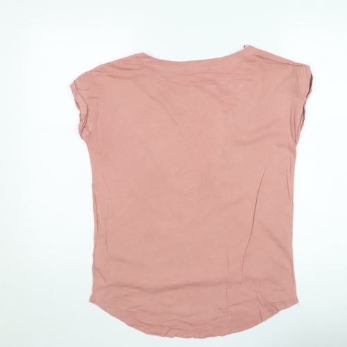 Next Women's Pink Animal Print Cotton T-Shirt Size 8