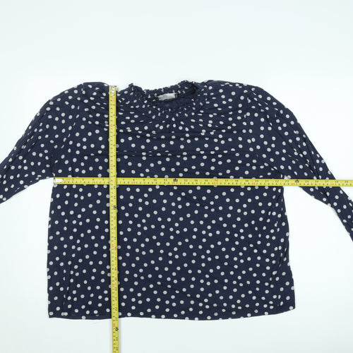 Marks and Spencer Womens Blue Polka Dot Long Sleeve Blouse Size 20