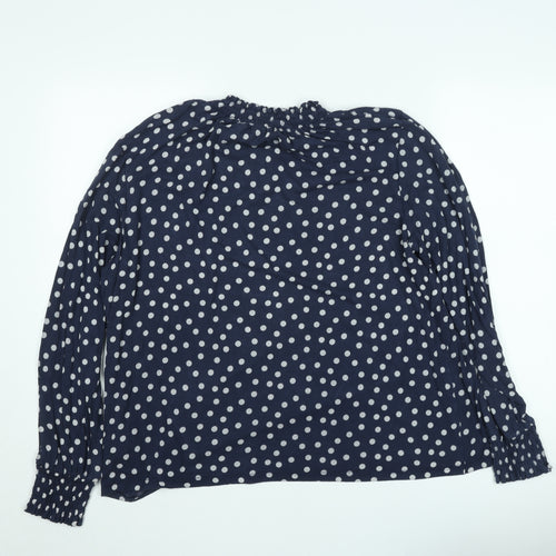 Marks and Spencer Womens Blue Polka Dot Long Sleeve Blouse Size 20