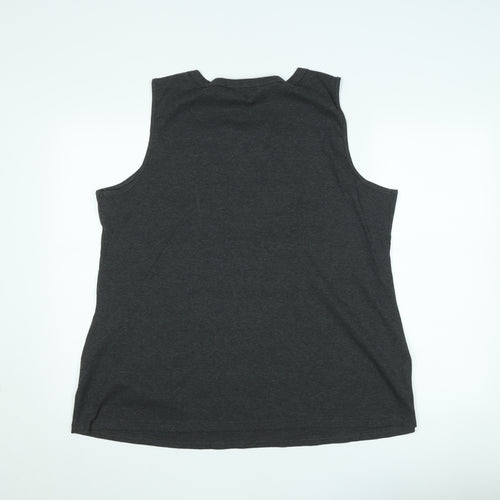 Bloomchic Women’s Black Plus Size 22 Sleeveless Henley Cotton Tank Top
