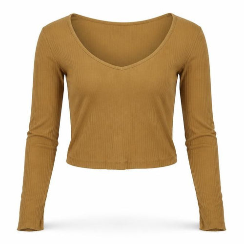 Topshop Women’s Beige Ribbed Long Sleeve Scoop Neck Jumper Size 10