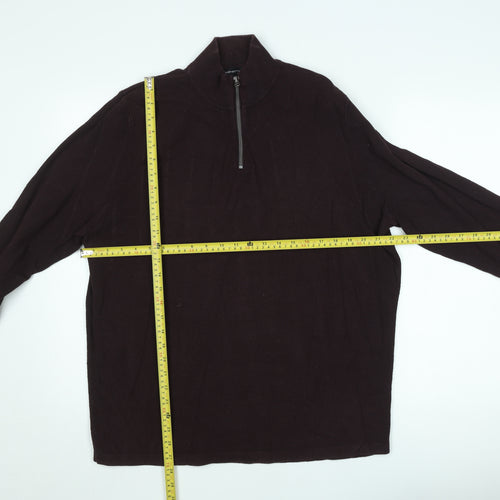 Red Herring Mens Brown XL 1/2 Zip Mock Neck Knit Sweatshirt