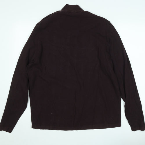 Red Herring Mens Brown XL 1/2 Zip Mock Neck Knit Sweatshirt