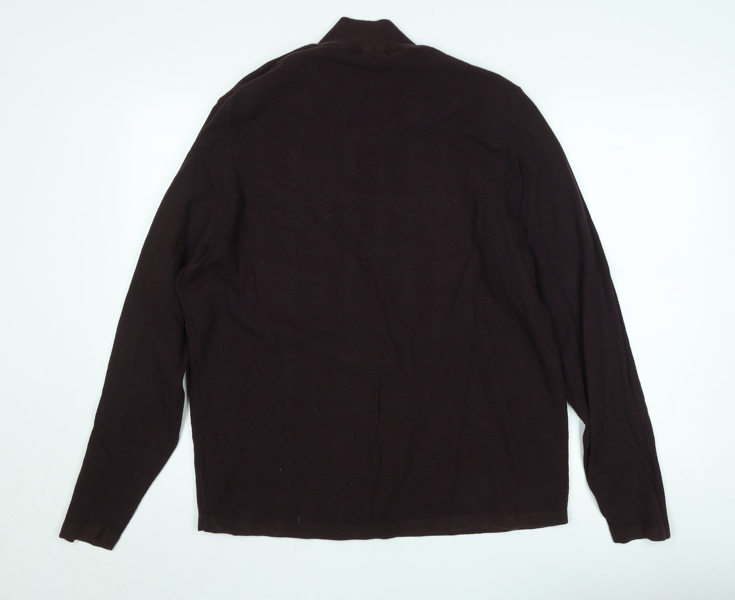 Red Herring Mens Brown XL 1/2 Zip Mock Neck Knit Sweatshirt