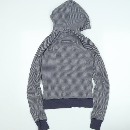 Jack Wills Women's Blue Striped Full Zip Hoodie Jumper Size 10