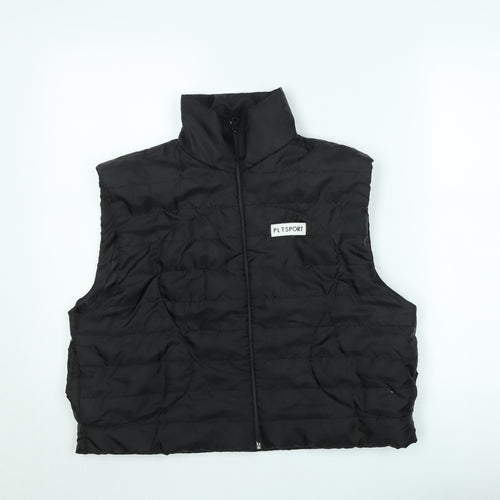 PrettyLittleThing Women’s Black Puffer Waistcoat XL Casual Zip Up