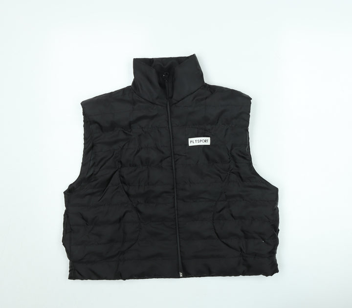 PrettyLittleThing Women’s Black Puffer Waistcoat XL Casual Zip Up