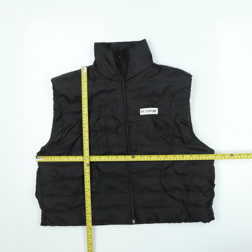 PrettyLittleThing Women’s Black Puffer Waistcoat XL Casual Zip Up