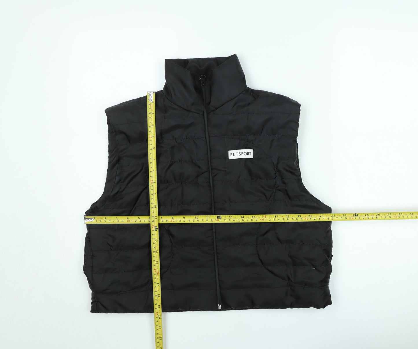 PrettyLittleThing Women’s Black Puffer Waistcoat XL Casual Zip Up